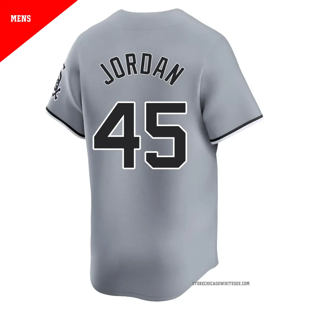 Men s 45 Michael Jordan Chicago White Sox Gray Limited Road Jersey